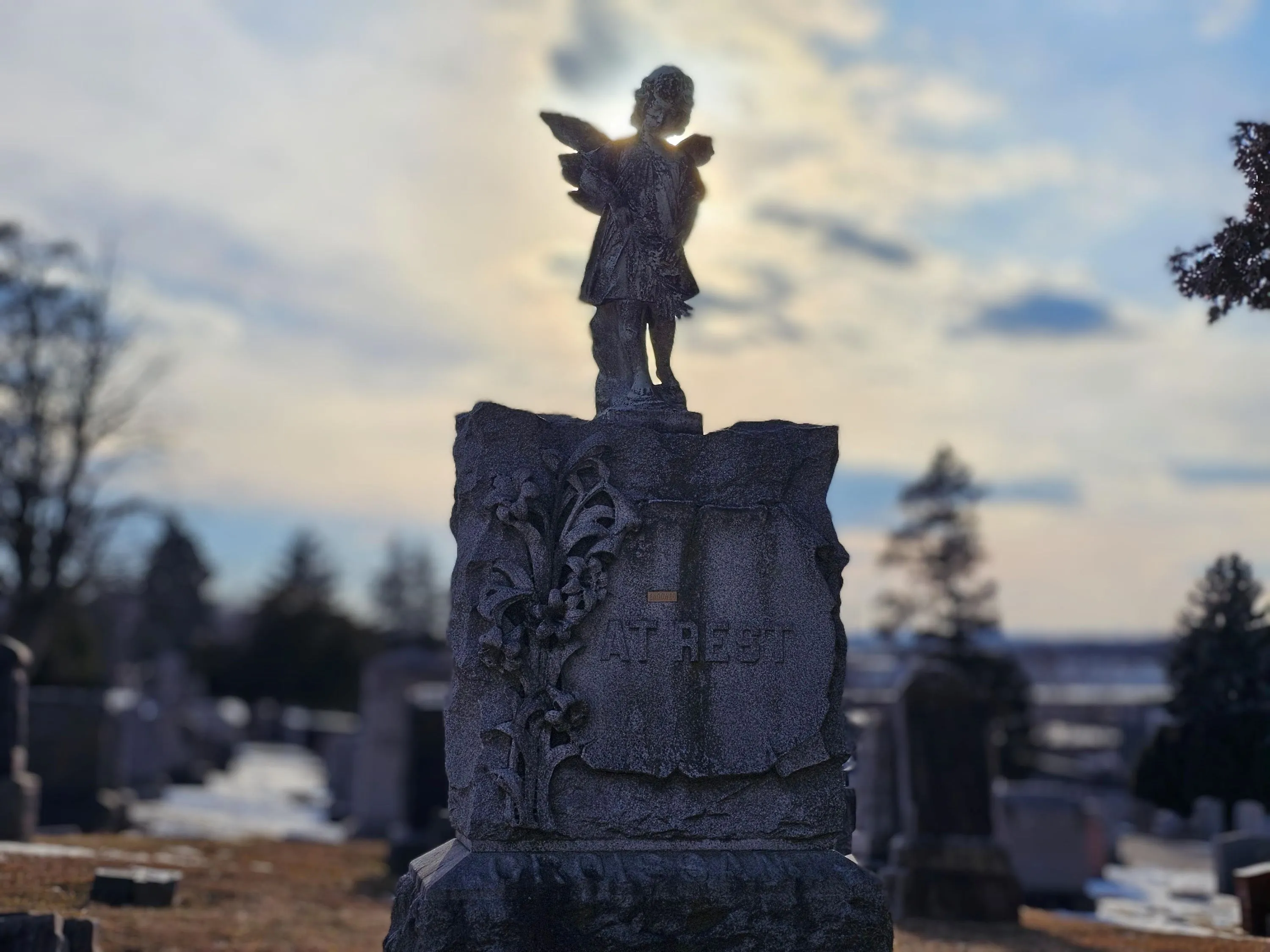Close up of a beautiful headstone @ Fairview Cemetery